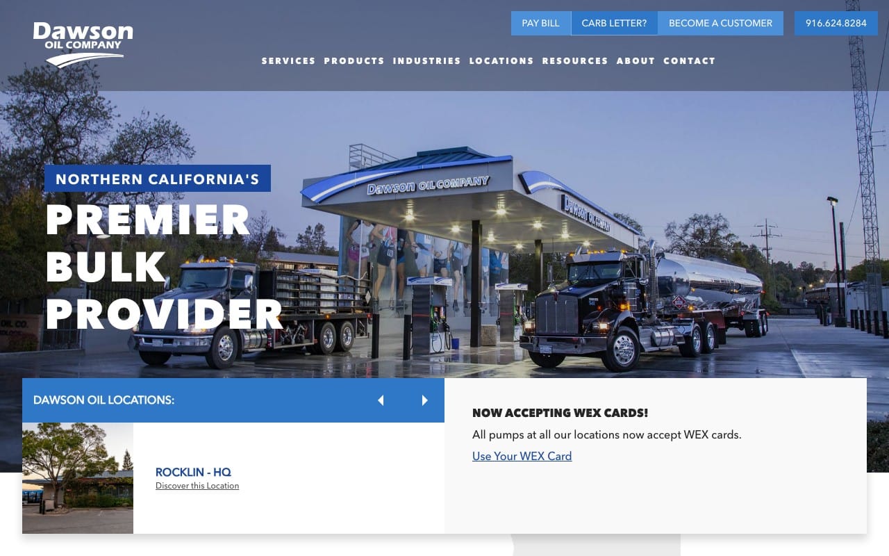 Dawson Oil — Website design and development, copywriting, photography, and local SEO for a regional oil distributor