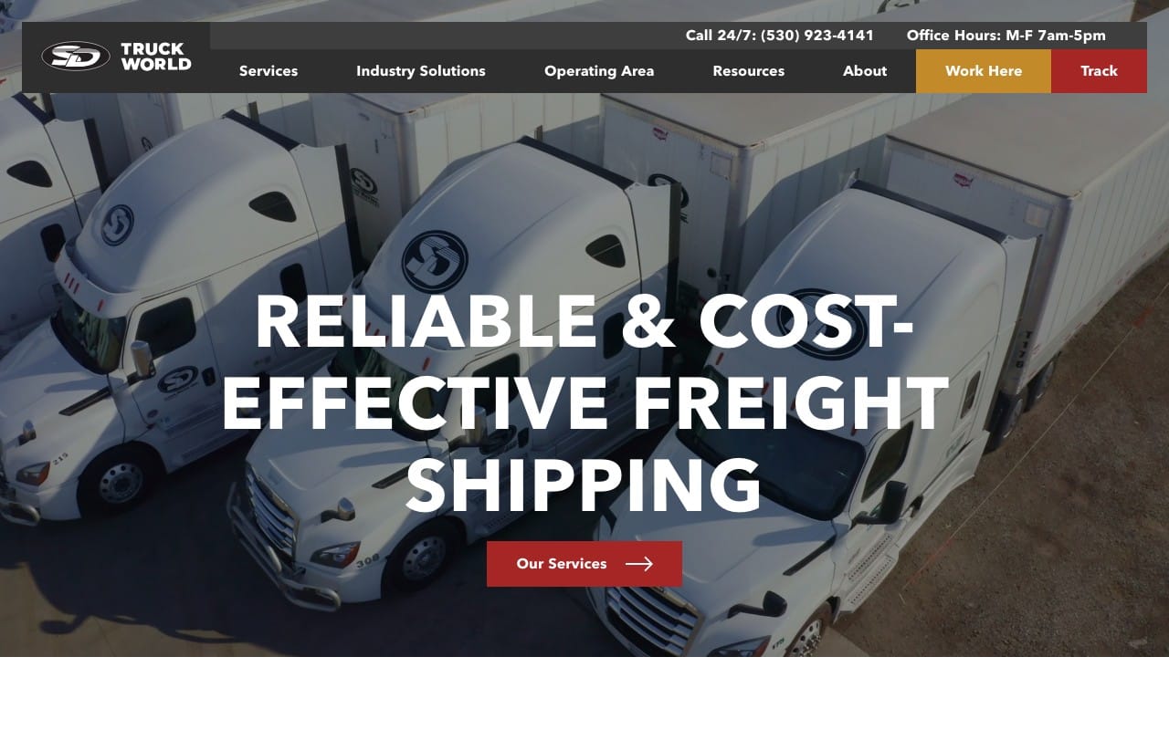 SD Truck World — Website design, development, on-site photography, and videography for a trucking company
